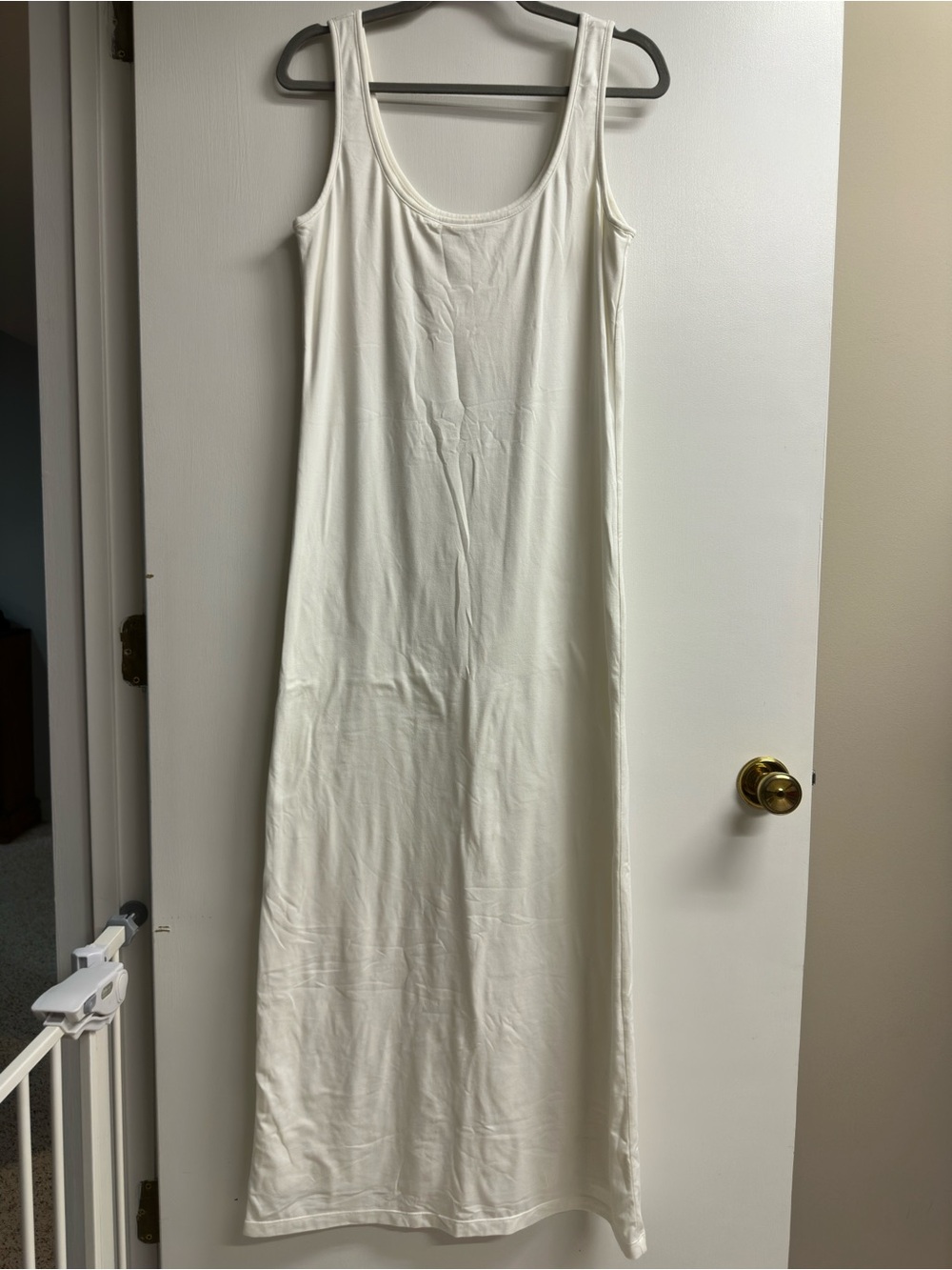 Maternity Everyday Scoop Neck Maxi Dress in White